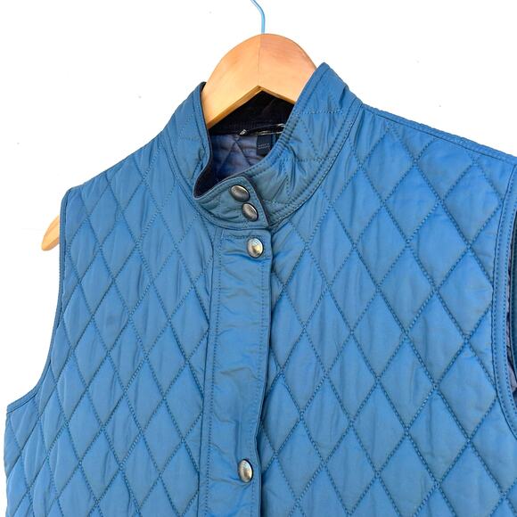 Vintage Belstaff Women’s Quilted Blue Lightweight Vest Gilet Diamond Medium - Picture 7 of 12